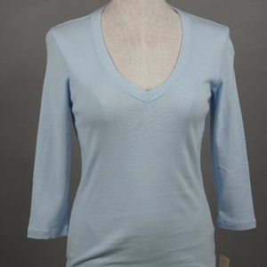 Gap 3/4 Sleeve T-Shirt Blue Small NWT